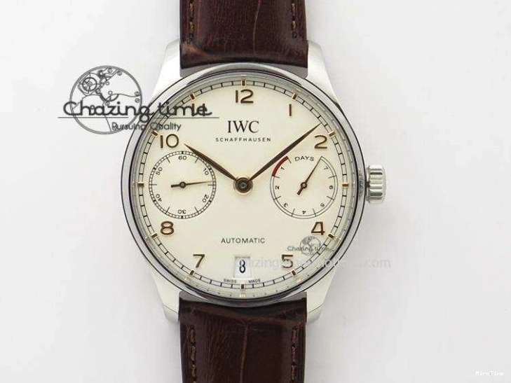 MIROTIME 0423 Durable Portuguese Fa Jones IW544202 SS GSF 1:1 Best Edition White Dial On Leather Strap 7229